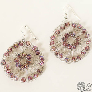 Crochet Wire Medallion Earrings