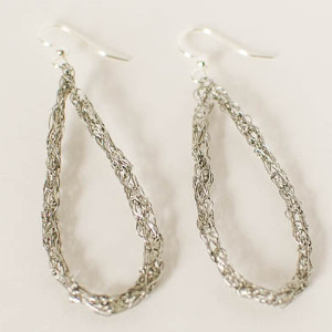 Crochet Teardrop Wire Earrings