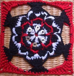 Native American Fish Themed Granny Square