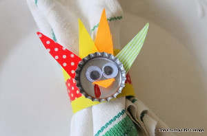 Bottle Cap Turkey Napkin Rings