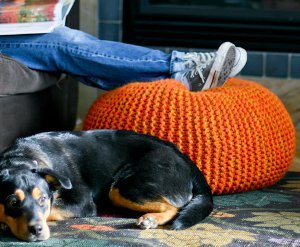 Garter Stitch Pouf