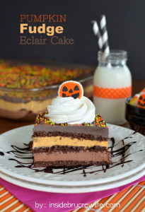 Layered Pumpkin Fudge Eclair Cake