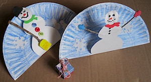 Paper Plate Pop Up Snowman