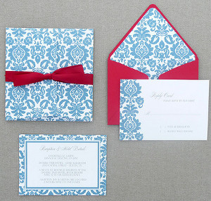 Seagull Damask Printable Invitation Suite