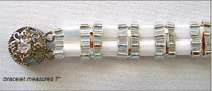 White Luster Tila Bracelet