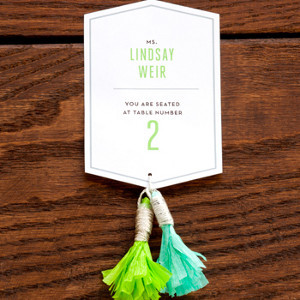 Colorful Fringed Tassel Escort Cards