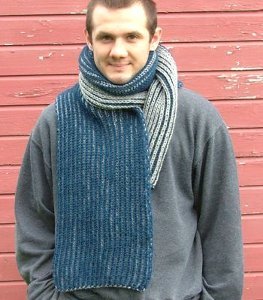 Two-Color Brioche Scarf