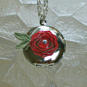 Quilled Paper Rose Locket