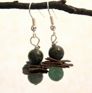 Bark and Bead Earrings