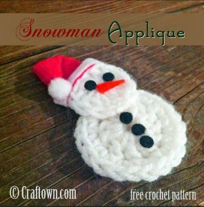 Easy Crochet Snowman Applique