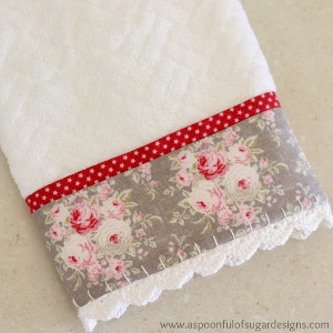 Holiday Guest Towel with Crochet Trim