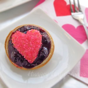 Sweet Mini Blueberry Heart Tarts