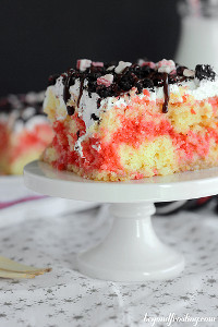 Candy Cane Swirl Poke Cake