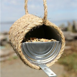 Rope and Can Bird Feeder