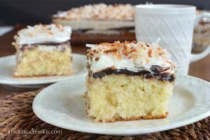 Coconut Fudge Poke Cake