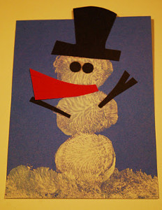 Marshmallow Snowman Painting