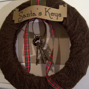 Whimsical Recycled Sweater Wrapped Wreath
