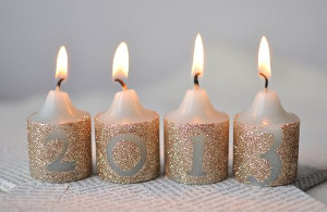 Glitzy New Year's Eve Candles