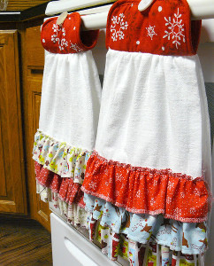 Ruffled Hanging Dish Towel