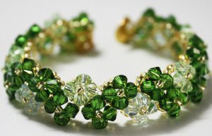 Beaded Four Leaf Clover Bracelet, Earrings / How to bead a clover 