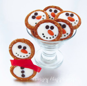 Sweet Snowman Pretzels