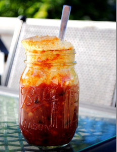 Mason Jar Chili and Cornbread