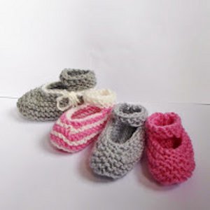 Baby Knitting Pattern Baby Shoes T Bar/Mary Jane naissance à 2 ans DK 