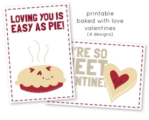 Baked with Love Printable Valentines