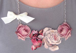 Rose and Ribbon Necklace