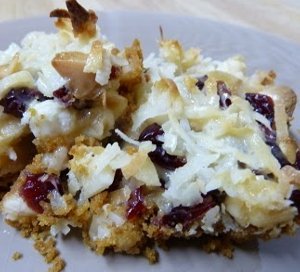 White Chocolate Cranberry Coconut Bars