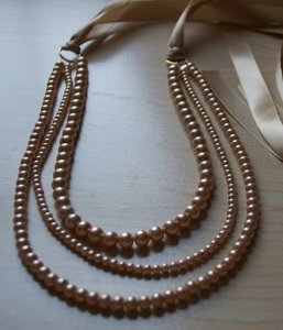 Vintage Pearl and Ribbon Necklace
