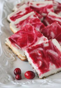 Skinny Cranberry Cheesecake Bars