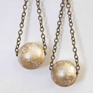 Gilded Ball Drop Earrings