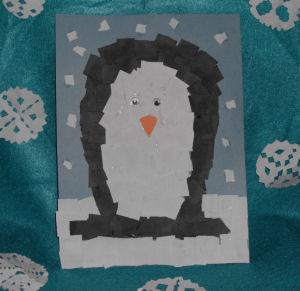 Paper Pieces Penguin Collage