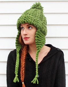 Thick 'n Quick Earflap Hat | AllFreeKnitting.com