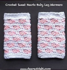 Crochet Sweet Hearts Baby Leg Warmers