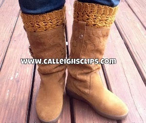 Mustard Key Tab Boot Cuffs