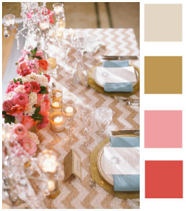 Sparkling Pink and Gold Wedding Color Scheme