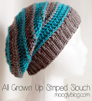 All Grown Up Striped Slouchy Hat