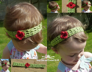 Rosy Baby Crochet Headband