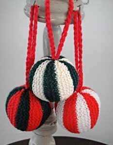 Hand Knit Ball Ornament