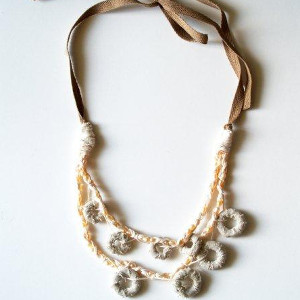 Fabric Marshmallow Necklace