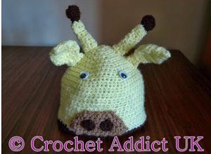 Silly Giraffe Crochet Baby Hat