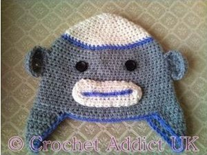 Happy Sock Monkey Baby Beanie