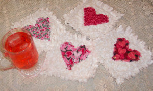 Raggedy Quilted Heart Coasters
