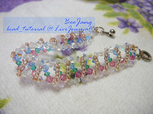 Swirling Pastel Crystals Bracelet