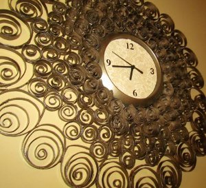 Faux Brass Wall Clock Decor