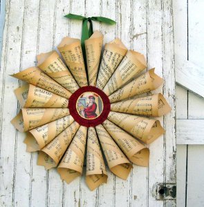 Stunning Vintage Music Paper Wreath