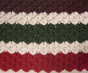 Ruby and Emerald Crocodile Stitch Blanket