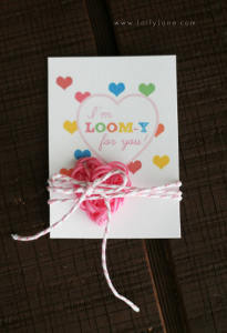 Whimsical Rainbow Loom Printable Valentines